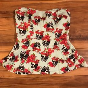 Peplum Strapless Top